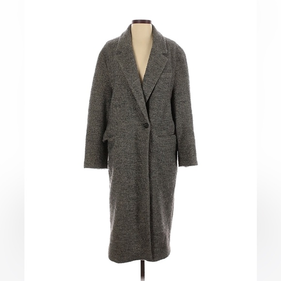 Zara Gray Wool Blend Coat - Picture 1 of 3